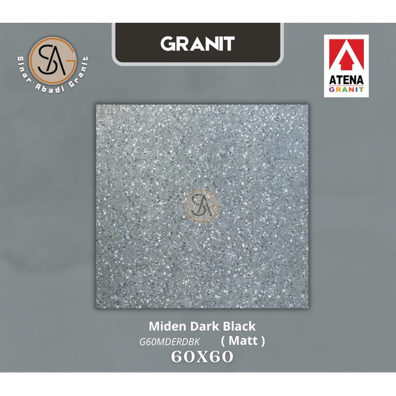 granit atena 60x60 midden dark black matt ( G60MDER
