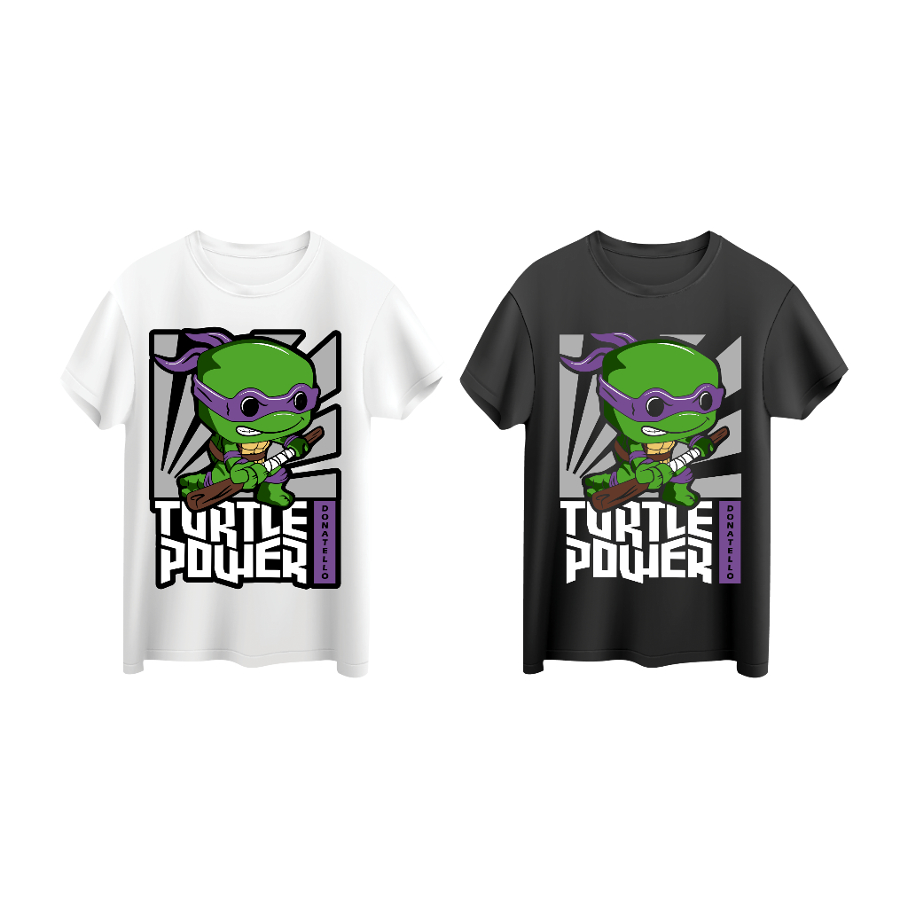 (88016) - NINJA TURTLE Promo Cetak Kaos Custom Printing Kaos Cotton Combed 24s DTF
