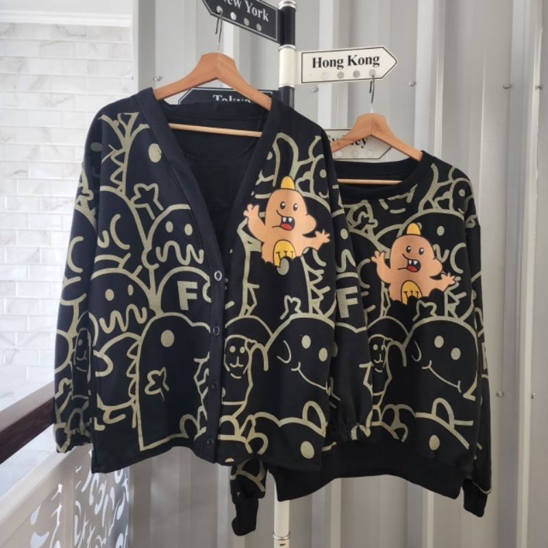 (isi 2 pcs) Jaket Couple Hi Dino Full Print Pasangan  Sweater | Sweater Couple Pasangan | hoodie Cou