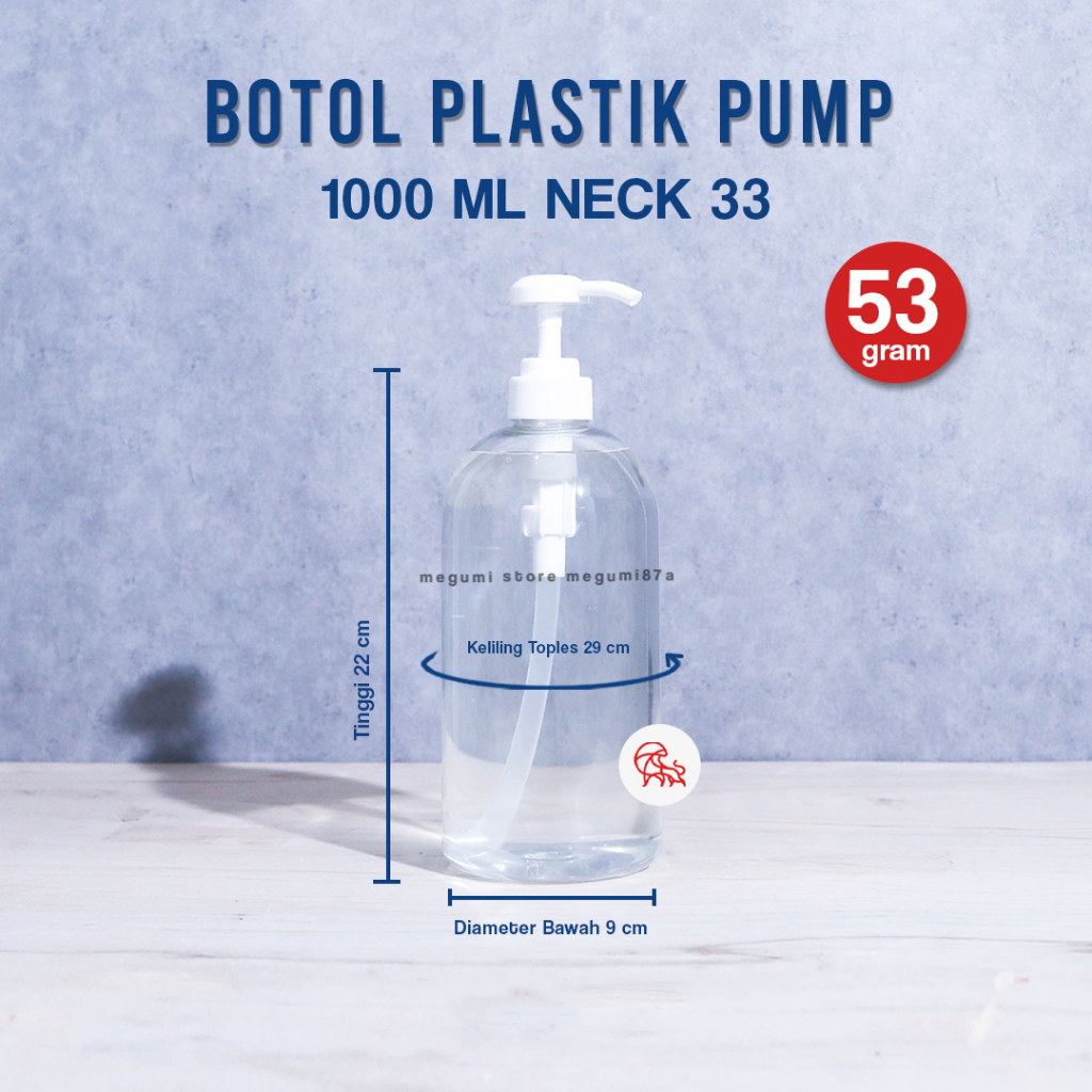 Botol pump 1000 ml / botol pump 500ml