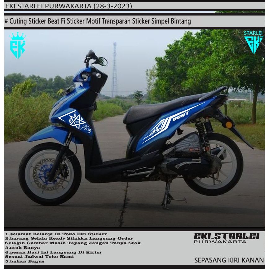 CUTTING STICKER BEAT FI 2013-2015 VARIASI STICKER MOTIF TRASPARAN SIMPEL LIST HONDA BEAT