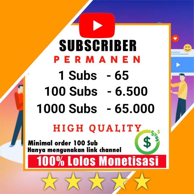 TERMURAH  Subscriber Youtube Permanen Monetisasi Bergaransi