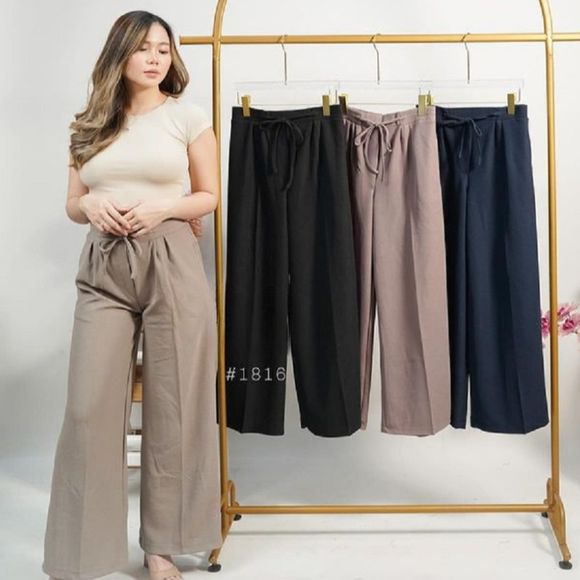 Kulot High Waist Cellia 1816 Model Tali Depan / Celana Kulot Panjang Cellia 1816