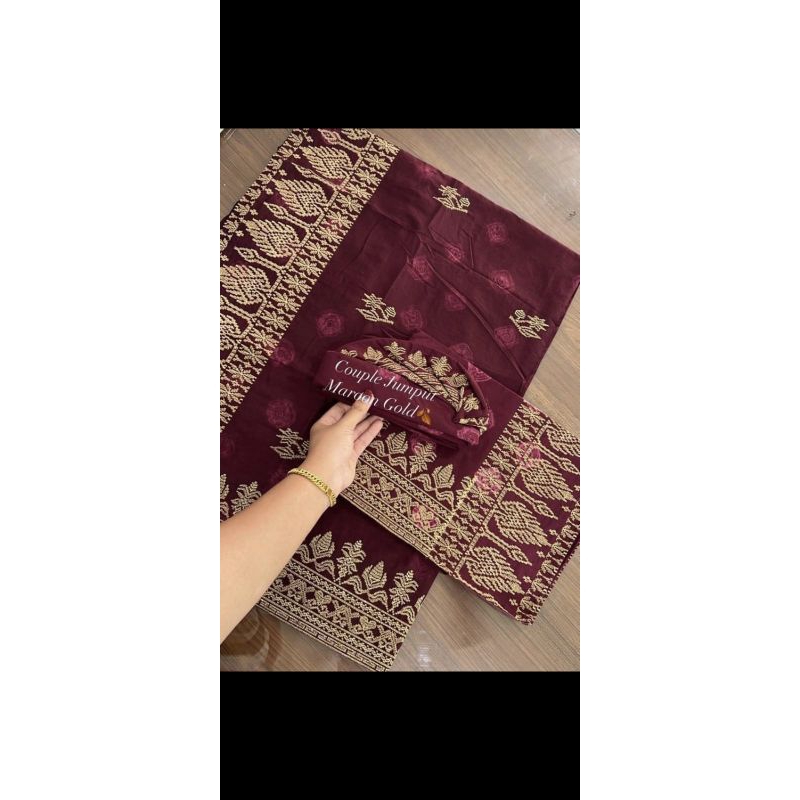 Set couple endek jumputan bordir