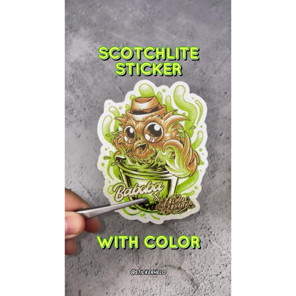 

Print Stiker Diecut Scotchlite / skotlet Tinta UV Ukuran A3 30x44cm