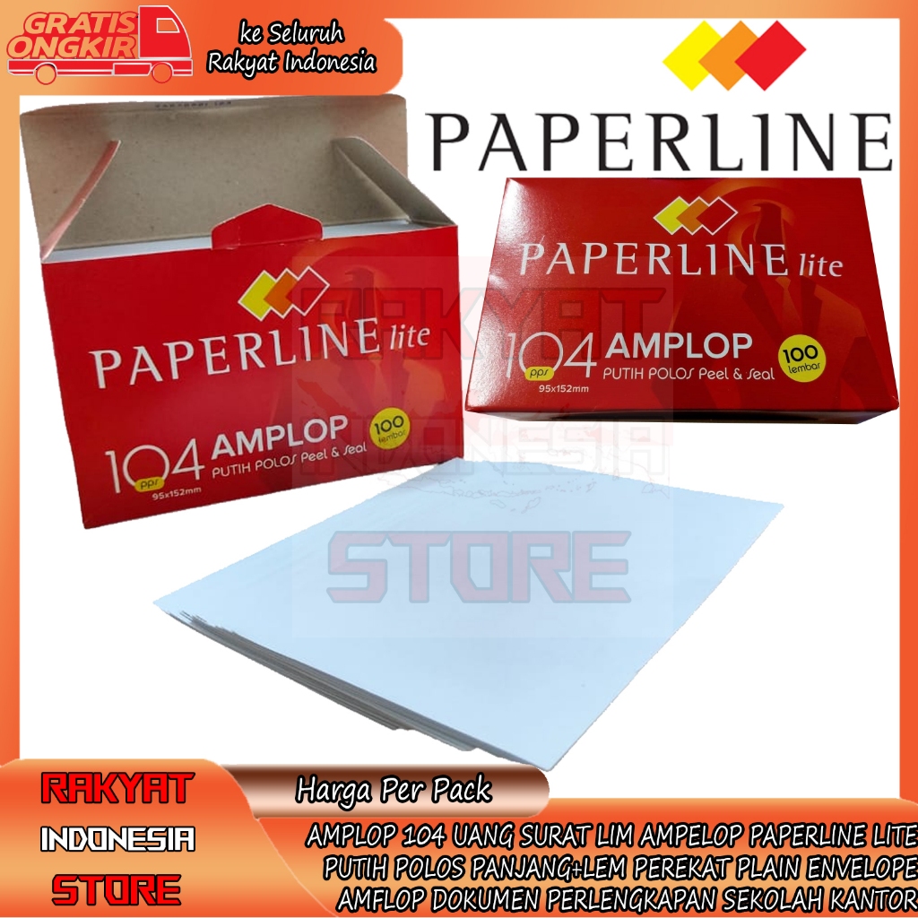 

Amplop Paperline Lite 104 Pps Ampelop Uang Angpau Angpao Amfelop 1 Kotak Buklet Putih Polos Panjang + Lem Perekat Ukuran 95X152 mm Plain Envelope Amplopp Kondangan Surat Berkas Penting Amflop Dokumen Perlengkapan Sekolah Kantor