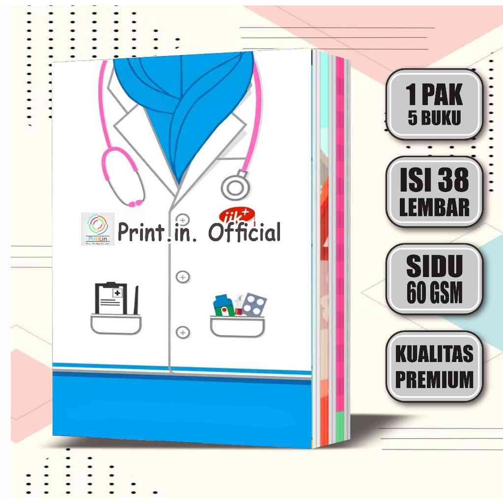 

Buku Tulis Custom Bidan 1 Pack 5 pcs, 38 Lembar / Buku Tulis Sekolah free nama
