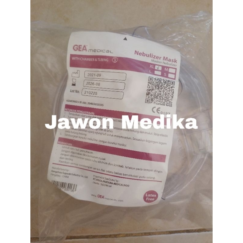 Masker Nebulizer GEA/Nebulizer Mask GEA with chamber and tubing