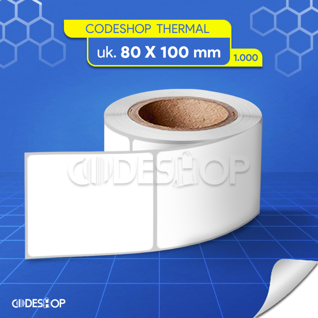 

Label Thermal 80x100mm / 80x100 / 80 x 100 mm Isi 1000 Pcs Core Besar