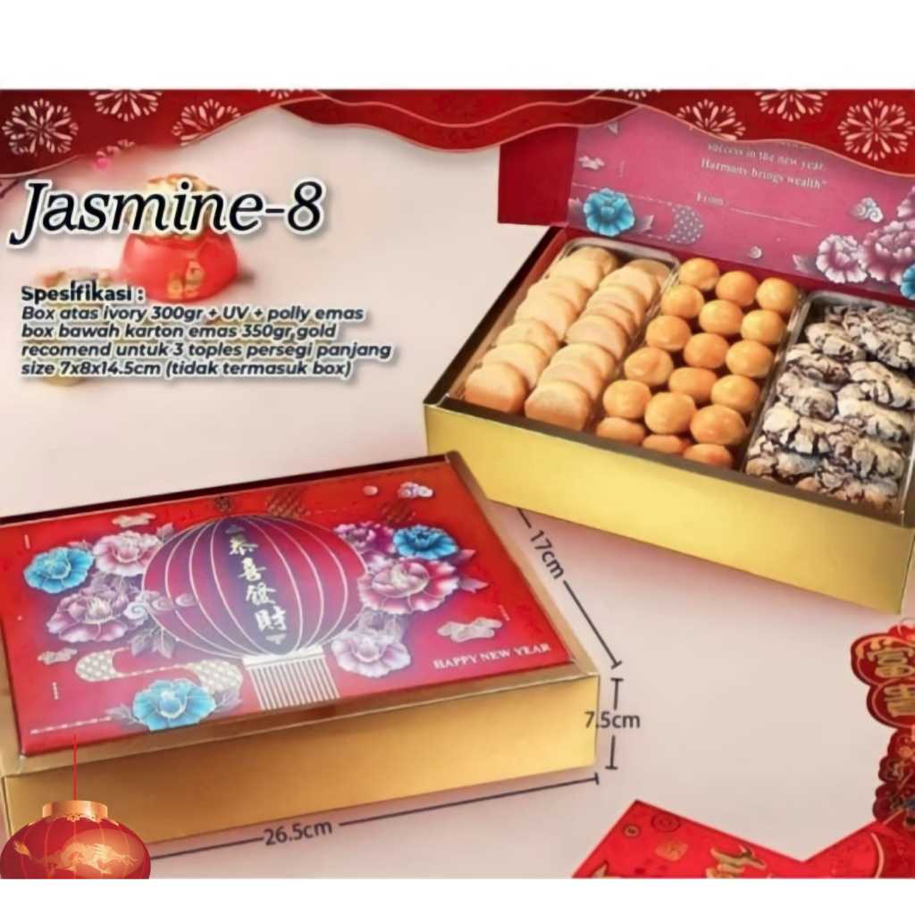 

Box Jasmin - 8 / Box Hampers Imlek 26.5 X 17 X 7.5 cm
