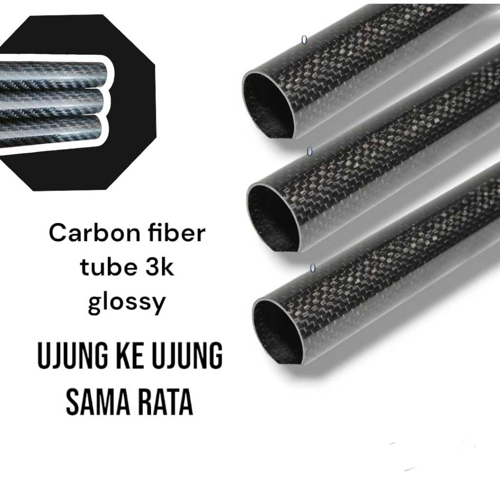Pipa carbon tube 22mm x 20mm spar Carbon fiber 3K twill glosy kuat dan ringan carbon 3k 22mm x 20mm