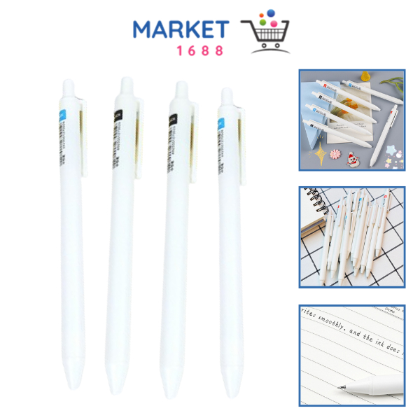 

Market1688 Pena Cetekan Polos Putih Pena Gel 0.5mm Pulpen Warna Tinta Hitam Biru Alat Tulis Sekolah Kantor Pen Warna Putih Bolpoint Polos Murah