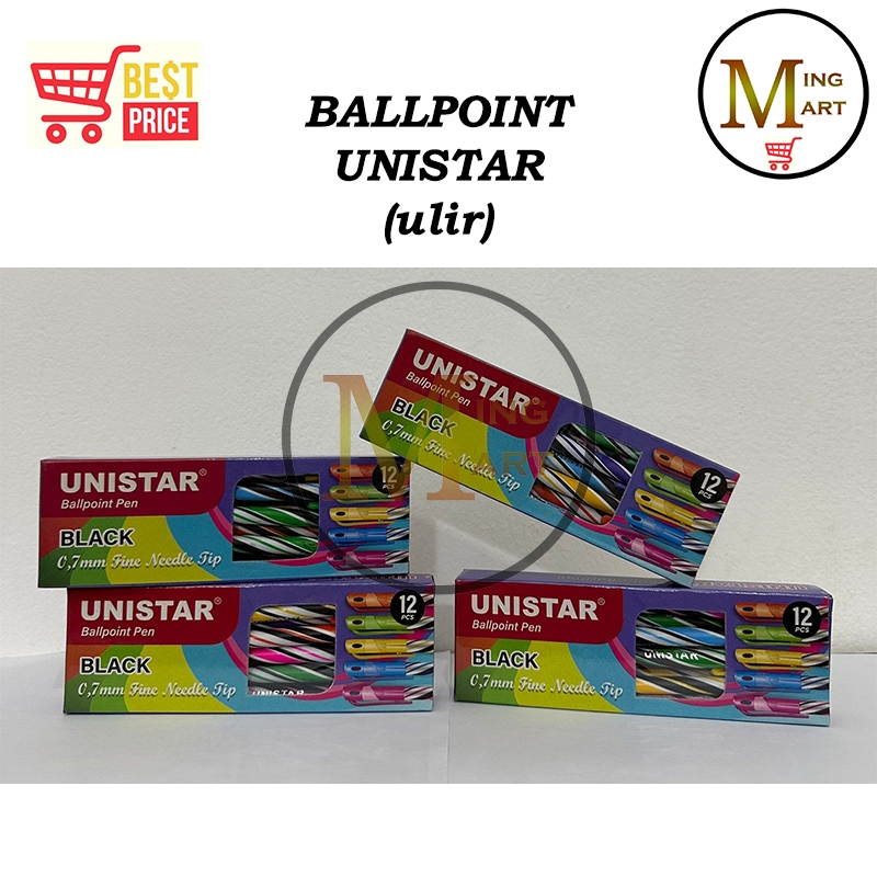 

4Pack UNISTAR Ballpoint / Pen / Pulpen / Bolpoin lilin / Ulir / Spiral