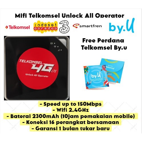 Modem Mifi 4G Unlock All Operator Murah Free Kartu Byu Wifi 150 Mbps