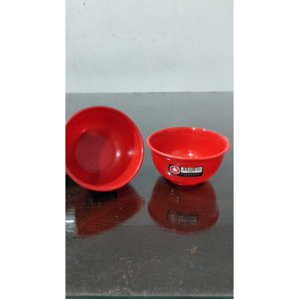Mangkuk Merah Kecil Plastik Ultra