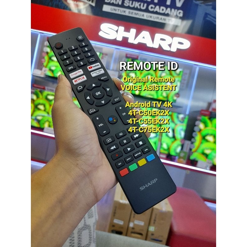 Remote Tv Sharp Android Original 4T-C55EK2X 4T-C75EK2X Voice Asistent