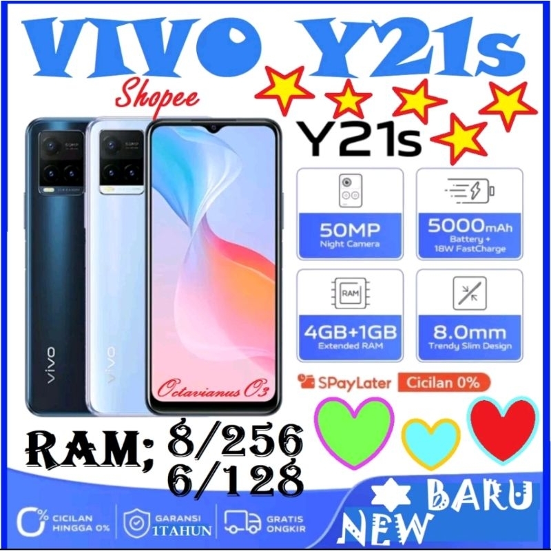 Hp VIVO Y21s /MURAH/BARU/ORI RAM 8/256GB &amp; 6/128GB GARANSI 1TAHUN