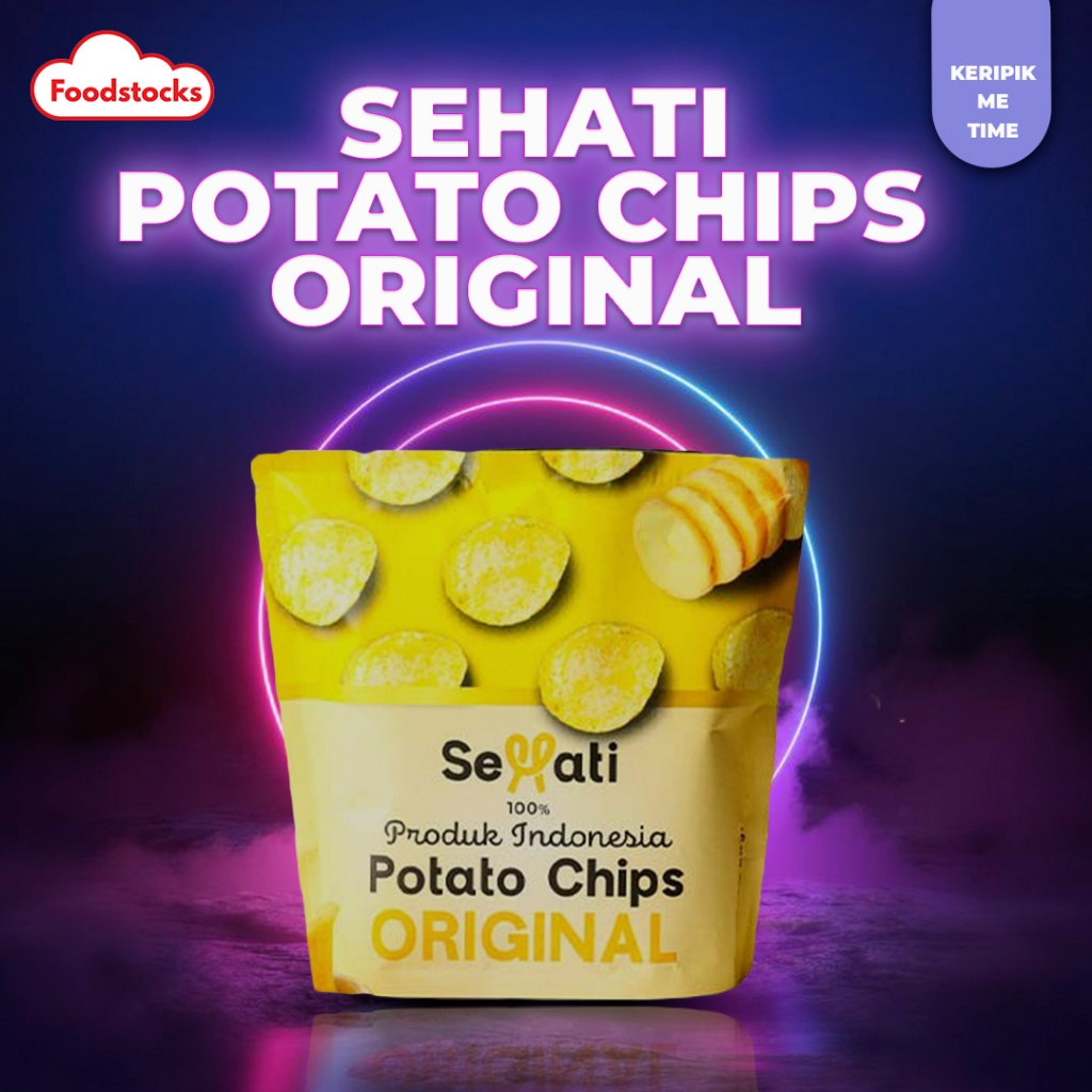 

Sehati Snacks Keripik Kentang Potato Chips Original 80g - Cemilan Gurih Asin