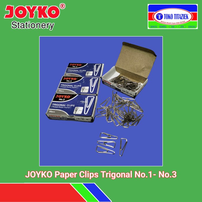 

JOYKO PAPER CLIPS TRIGONAL NO.1 - NO.3, Klip Kertas Joyko