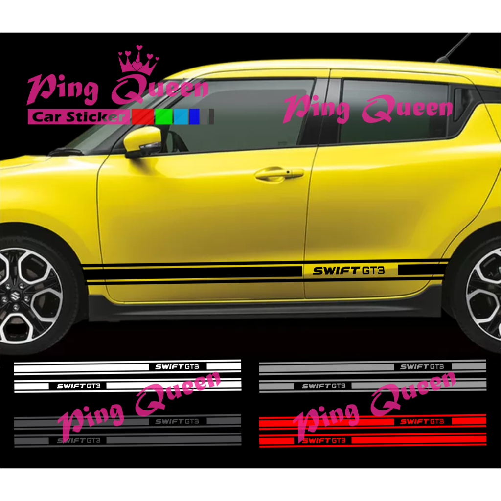 Sticker stiker mobil swift gt3 cutting sticker mobil suzuki swift gt 3