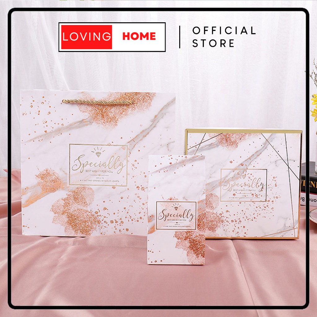 

LOVING HOME - Box Gift + Paper Bag Kotak KAdo Speciallt Marmer Elegan Dus Import