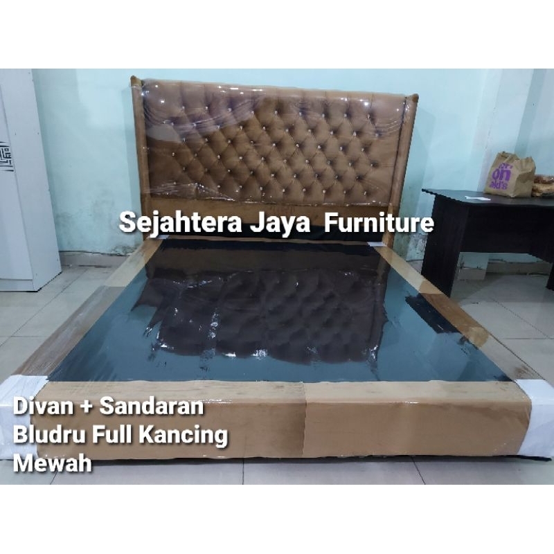 SET DIVAN SANDARAN Mewah Jumbo Sandaran Full Bludru