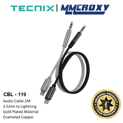 Promo Tecnix CBL-119 Kabel AUX Audio 3.5mm to Lightning iPhone