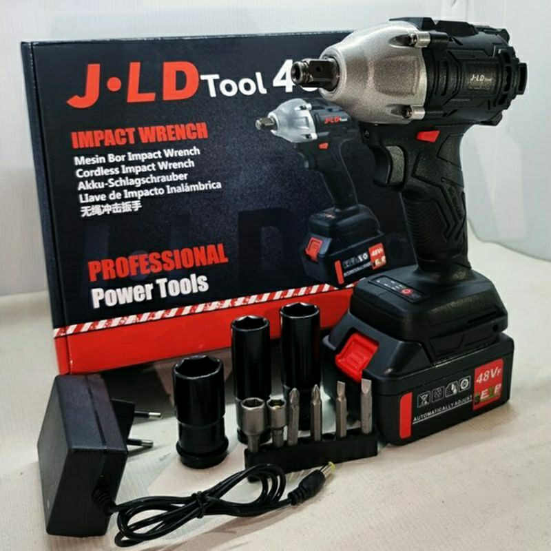 Impact Wrench JLD Cordless 48S Set Mesin Bor Impek 48V Baterai Pembuka Baut impact - Impact Wrench A