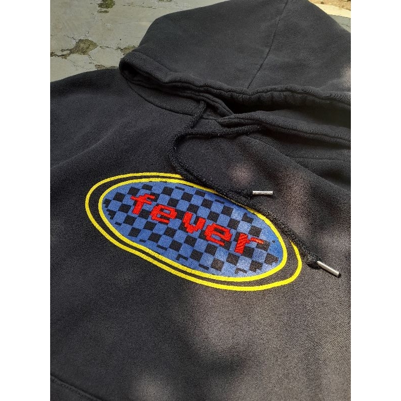 Hoodie fevertime checkerboard boxy fit