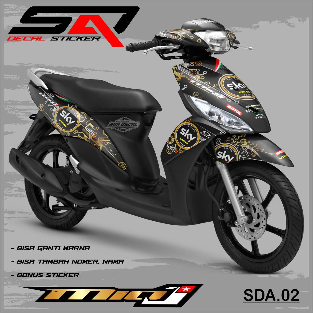Decal Stiker Custoom Full Body Mio J - Dekal Sticker Variasi Motor Mio J Premium Racing SDA.02