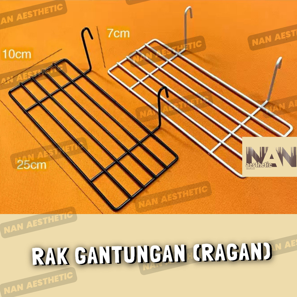 Rak gantung wall grid ram aksesoris ragan hiasan dinding besi minimalis tatakan sepatu vas bunga din