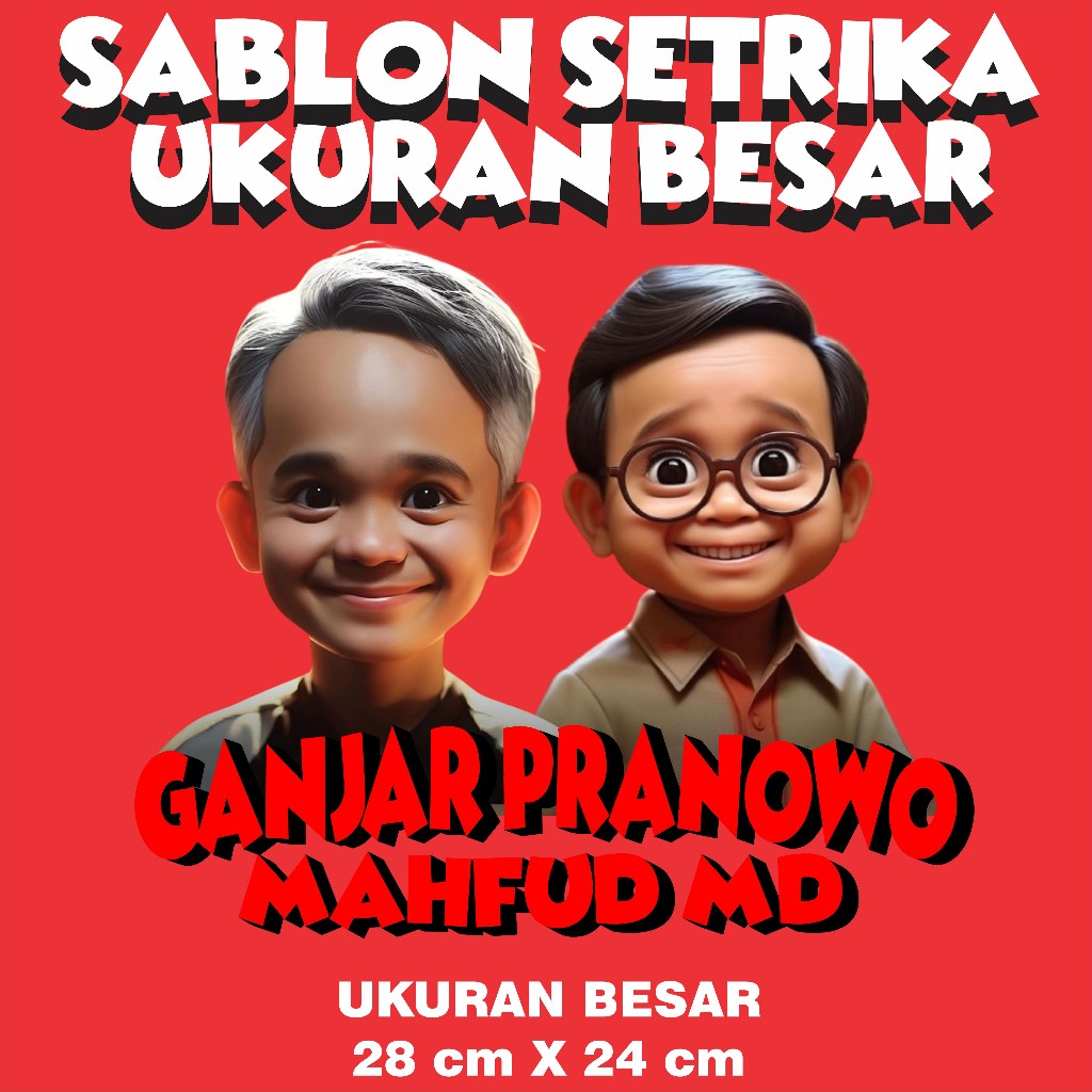 

STIKER DTF SABLON SETRIKA TEMA GANJAR PRANOWO MAHFUD MD KARTUN GEMOY