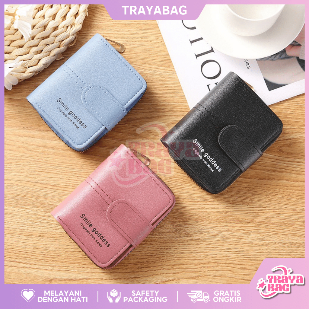 Dompet Wanita Keren Tas Ritsleting Pendek Tas Kartu Dompet Koin RIK 878