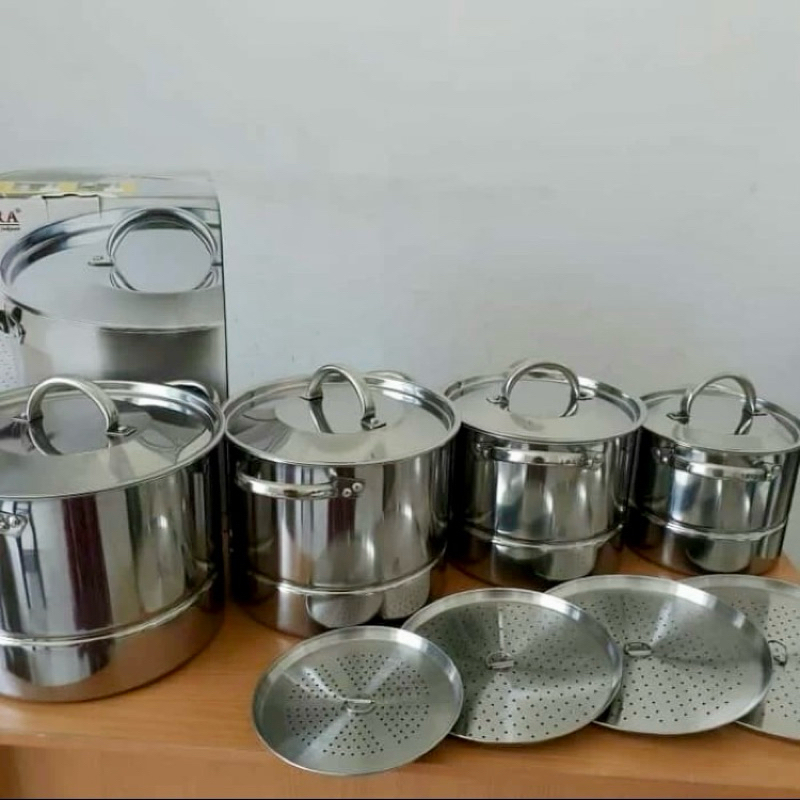Supra - Panci Stockpot Stainless Steel + Steamer Supra - Panci Dandang