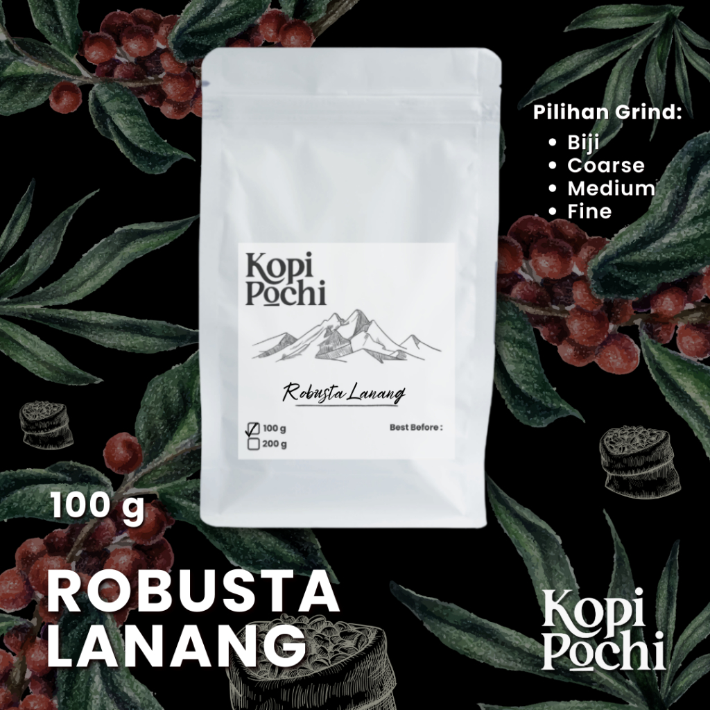 

Kopi Pochi Robusta Lanang Biji Bubuk Kopi Nusantara 100 Gram