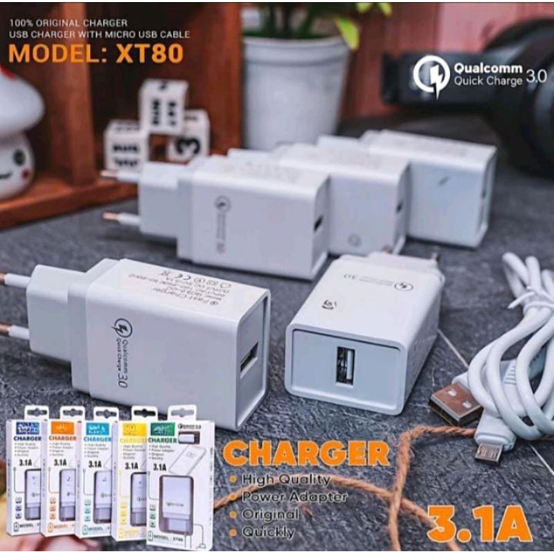 charger branded A80 + cabe charger Micro USB