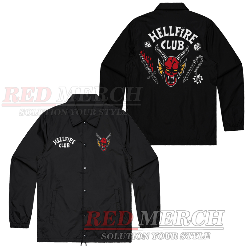 Jaket coach stranger things hellfire club - jaket stranger things - RedMerch - RedMerch - Red Merch