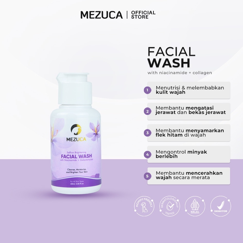 MEZUCA Saffron Brightening Facial Wash Sabun Cair BPOM