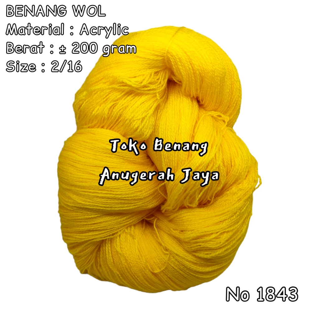 Benang Wol Kiloan dan 200 Gram No 1843
