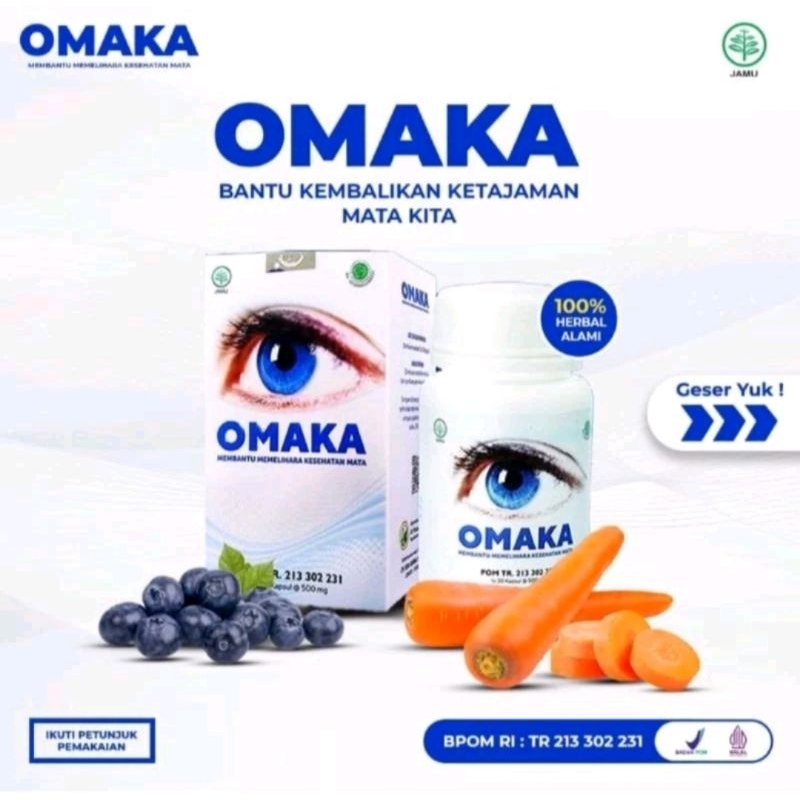 OMAKA -  Kapsul herbal isi 30 kapsul - mengobati mata minus mata katarak dan komplikasi mata lainya