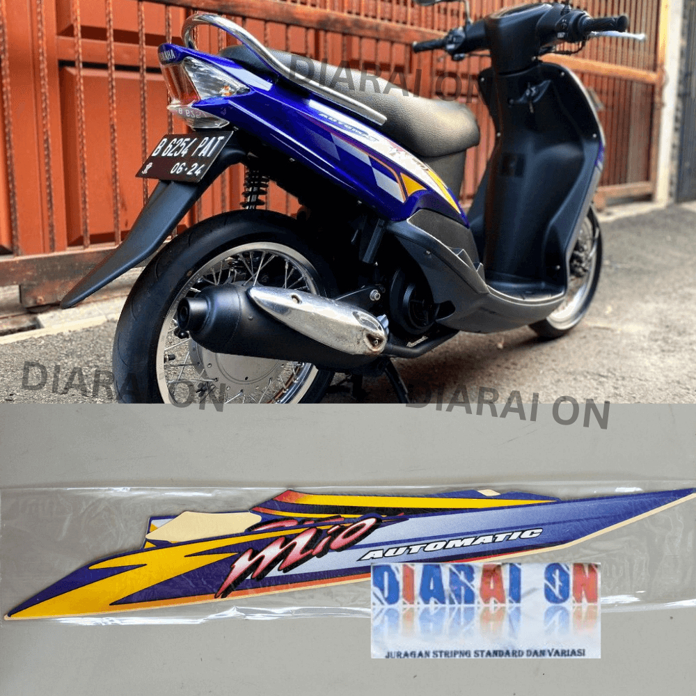 Stiker Striping Yamaha Mio Sporty 2003 - Mio Sporty 2004 Biru Murah
