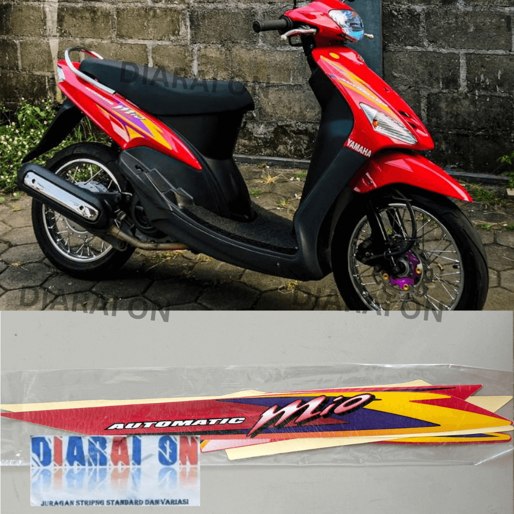 Stiker Striping Yamaha Mio Sporty 2003 - Mio Sporty 2004 Merah Murah