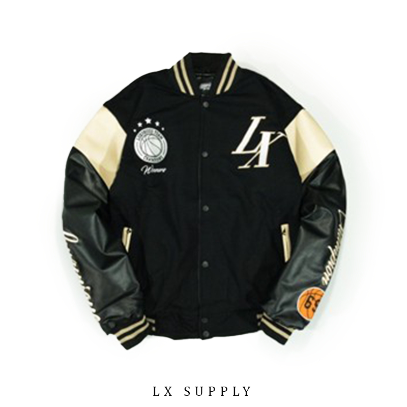 JAKET VARSITY BORDIR DESIGN LXCASUAL "BASKETBALL"