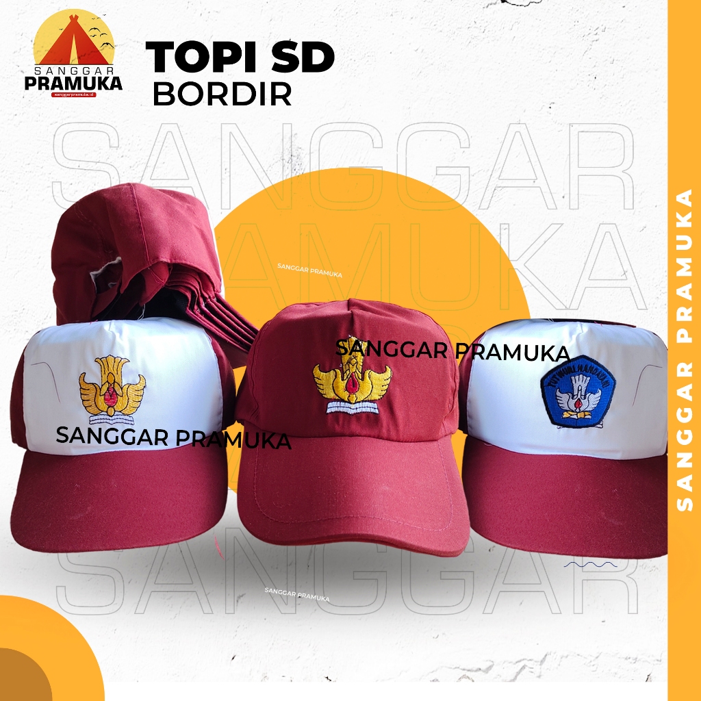 Topi Sd Bordir Topi Sd Logo Bordir Topi Sekolah Sd