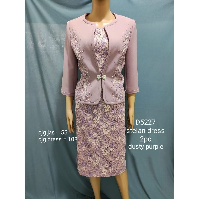 setelan dress DRAGON 5227, warna dusty purple