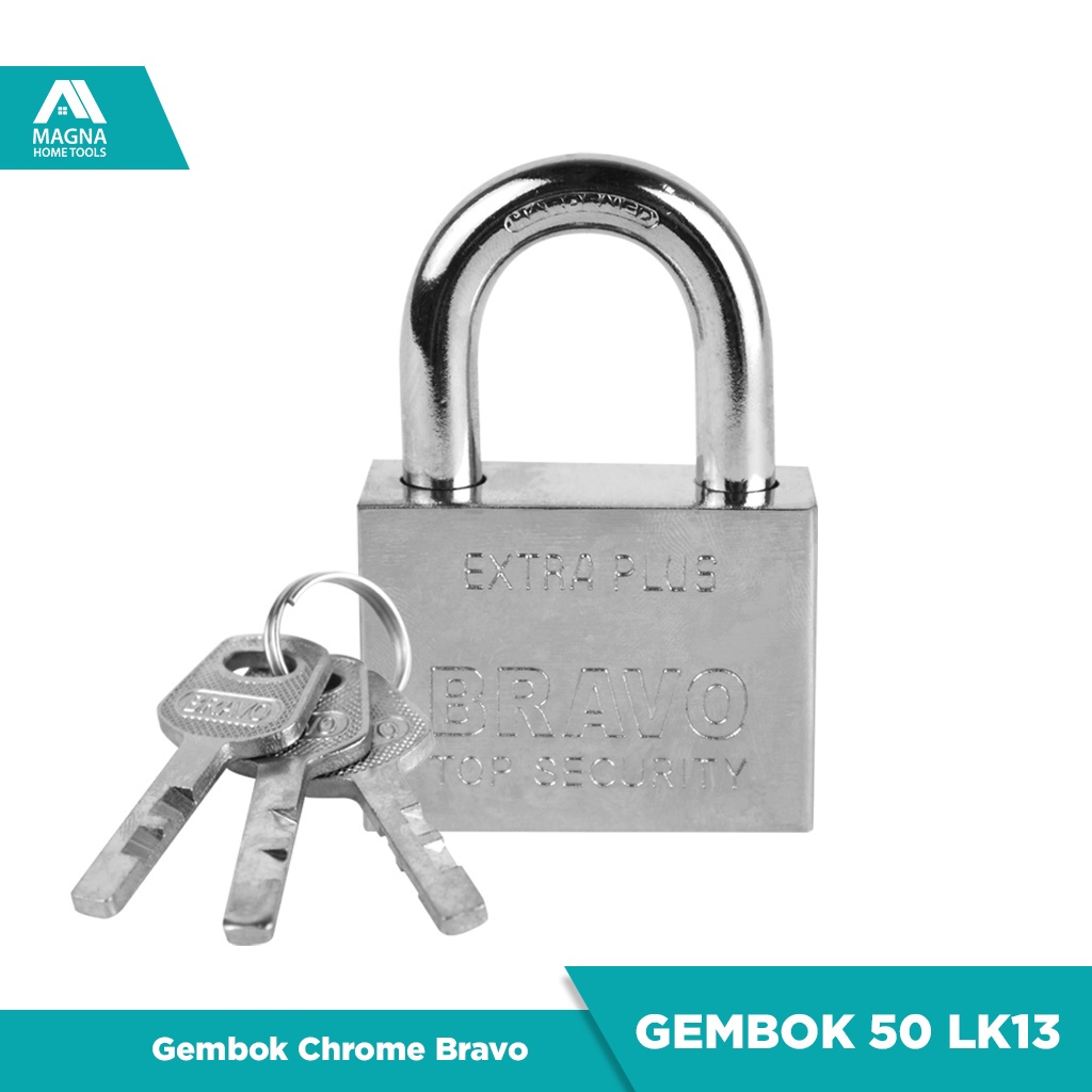 GEMBOK PAGAR PINTU KAMAR MOTOR ANTI MALING CROME BRAVO 50 LK13