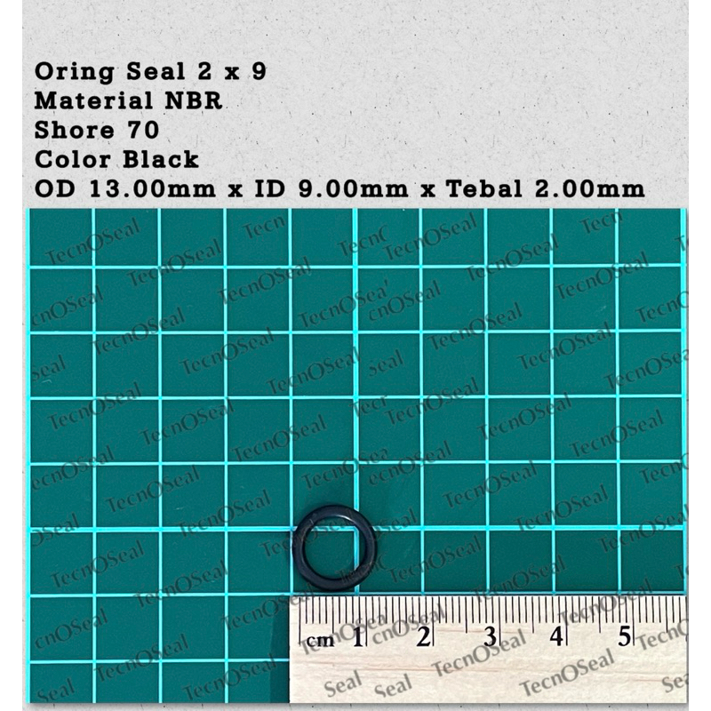 Oring seal metric size 2x9 NBR70 OD 13.00mm x ID 9.00mm x CS 2.00mm