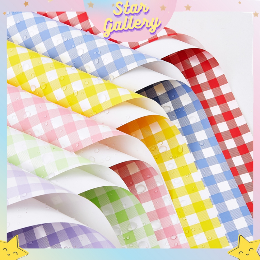 

Kertas Buket Bunga Motif Gingham Kotak Polos Berwarna Flower Wrapping Paper Cellophane Florist KB6012