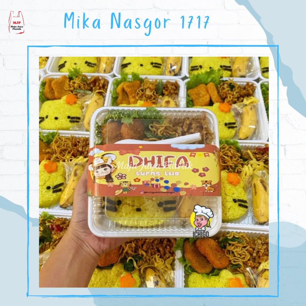 SNACK BOX 15x15x6 Korean Lunch Box Bento Box Mika Nasgor 1717  Kotak Nasi Kue Snack Kue Basah