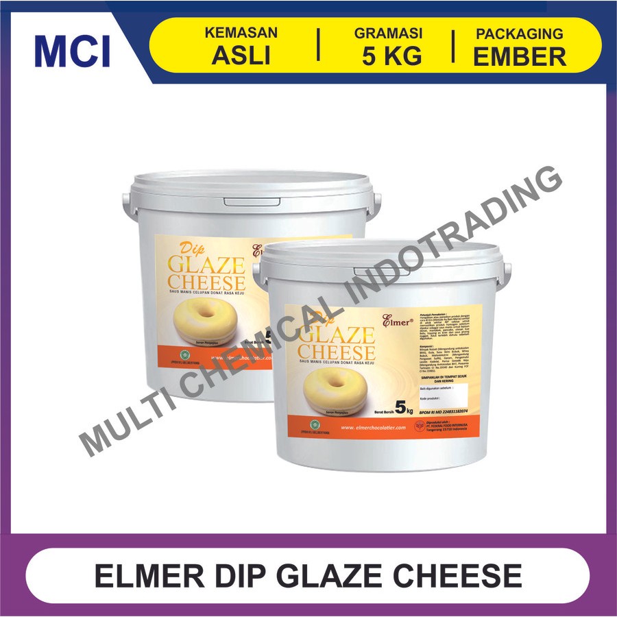 ELMER DIP GLAZE CHEESE KEJU 5 KG - 1 DUS 2 PCS / TOPPING DONAT